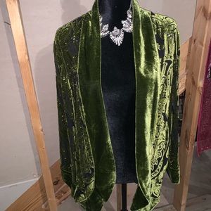 Love this cardigan! The velvet and sheer!